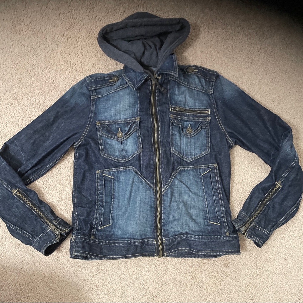 Vintage Guess men’s jeans hoodie combo jacket